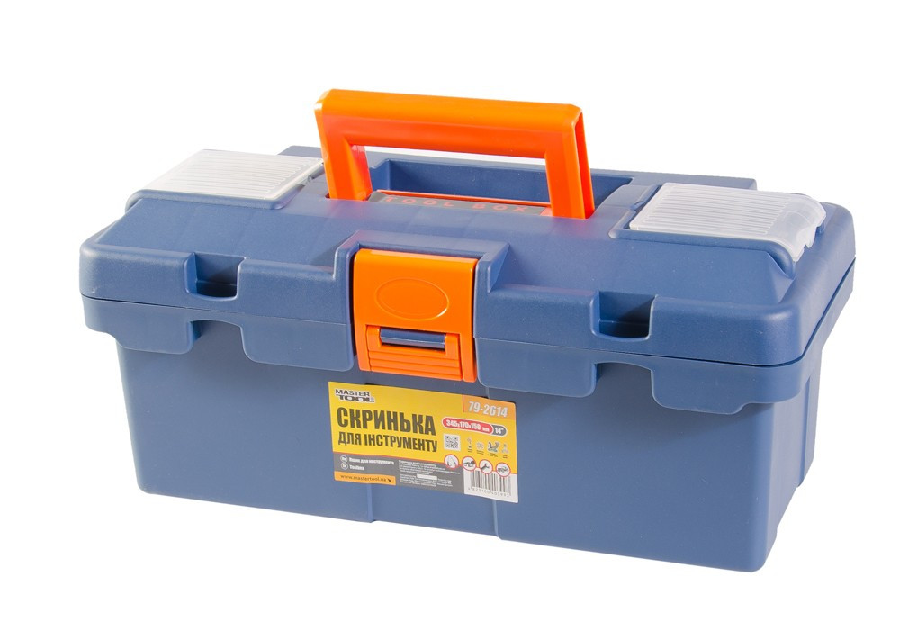 Ящик для інструментів 14" 345х170х150мм пластикові замки Mastertool 79-2614