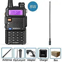 Радиостанция Baofeng UV 5R (8W) + Антенна Abbree AR-771 VHF/UHF в подарок