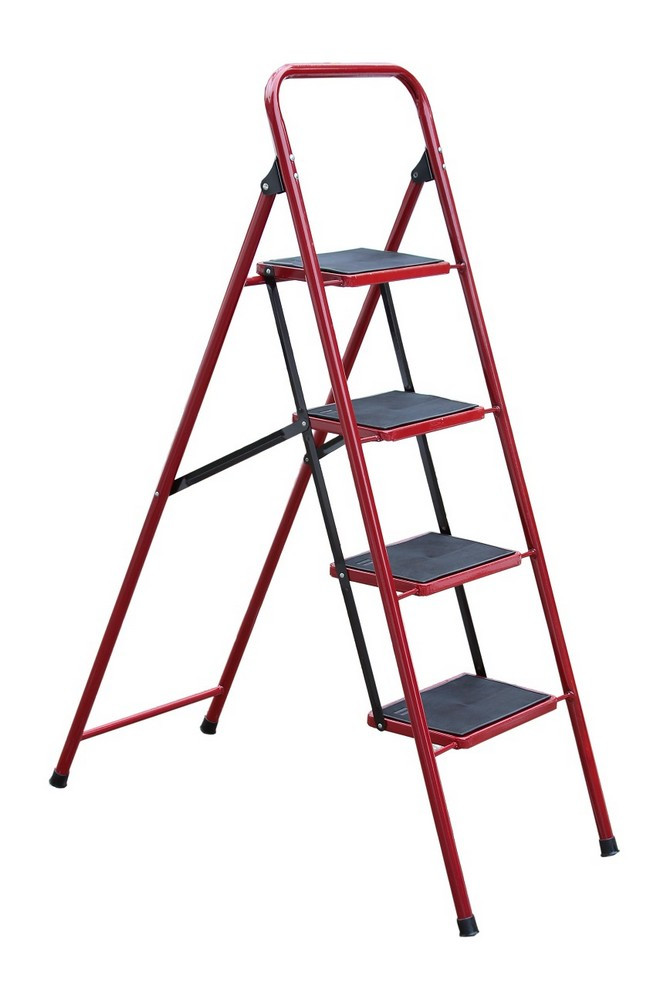 Драбина-стрем'янка металева ГОСПОДАР "РОДИНА" 4 сходинки з килимком 1000мм 150 кг 79-1034 |Лестница-стремянка металлическая, фото 1