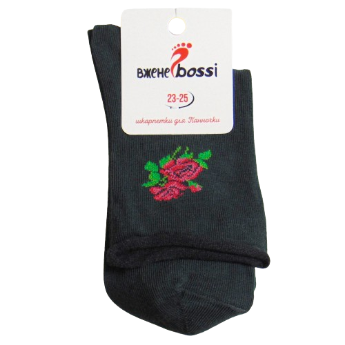 Шкарпетки без гумки з малюнком Вдалі bossi 23-25 зелені, фото 1
