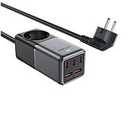 Мережевий зарядний пристрій ACEFAST Z2 PD75W GaN (3*USB-C+2*USB-A) desktop charging adapter 1,5m Black