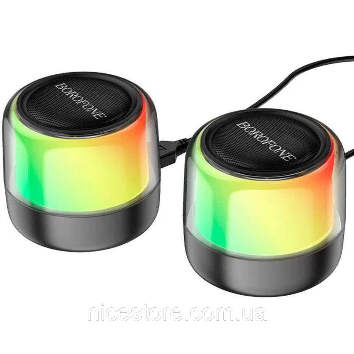 Портативна колонка BOROFONE BP12 Colorful BT wired 2-in-1 computer speaker Black