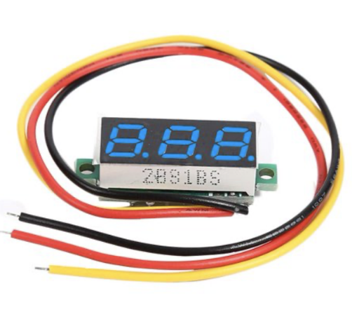 Цифровий вольтметр 0,28" DC 0-100 В (сині цифри), фото 1