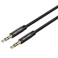 Аудіокабель Vention Fabric Braided 3.5mm Male to Male Audio Cable 3M Black Metal Type (BAGBI)