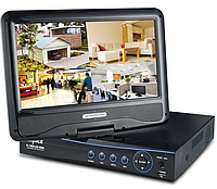 Видеорегистратор + монитор 10" (4CH) Система видеонаблюдения для дачи, офиса,офиса, дома с записью
