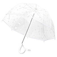 Детский прозрачный зонт RST 047A Звезды. Белый механический зонтик для девочки