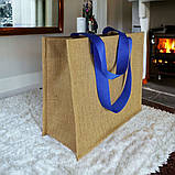 Сумка господарська із джуту 40х35х17 (ручка 60 см), фото 5