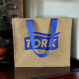 Сумка господарська із джуту 40х35х17 (ручка 60 см), фото 6