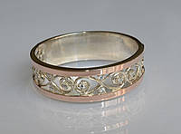 Обручальное кольцо из серебра, серебро 925 проба