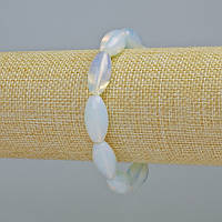 Браслет Місячне каміння (синтетичний) овал d-10х20мм+- (стрейч) L-18см+- купити біжутерію гуртом