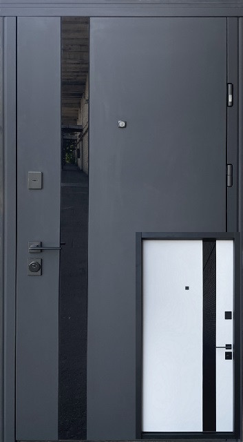 Вхідні двері STRAJ LUX Slim S Glass-A в квартиру (Страж серія Стандарт)
