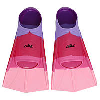 Ласты для тренировок в бассейне короткие с закрытой пяткой CIMA F001 размер xs (30-32) цвет розовый-фиолетовый