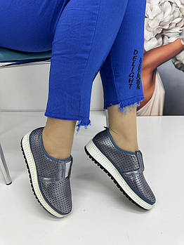 Шкіряні мокасини Туреччина Aras Shoes K6L-14477-BLUE 37