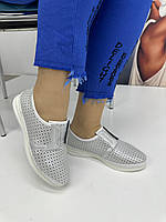 Мокасины женские Aras Shoes K6-14202-WHITE белая кожа низкий ход 37