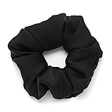 Гумка для волосся з шовкової тканини чорна Handmade 8 см, фото 2