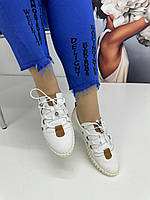 Мокасины женские Aras Shoes 19740-BEYAZ белые кожаные 37