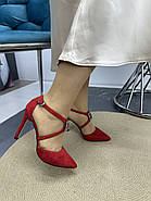 Босоніжки жіночі Vensi  V347  на шпильці червоні 37, фото 2