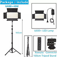 Фотолампа U600 40W Nagnahz + LED Video Light Photo Studio Lamp Bi-Color Dimmable with Tripod