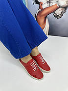 Мокасини жіночі Aras Shoes 6020-kirmizi  Червона шкіра на низькому ходу 37, фото 2