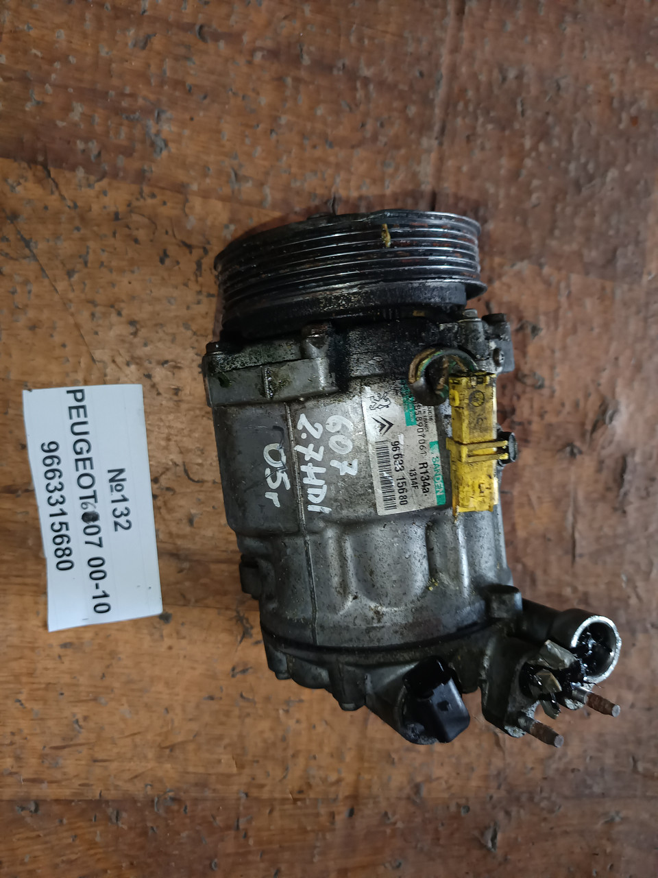 №132 Компрессор кондиціонера 9663315680 для Peugeot 607 00-10