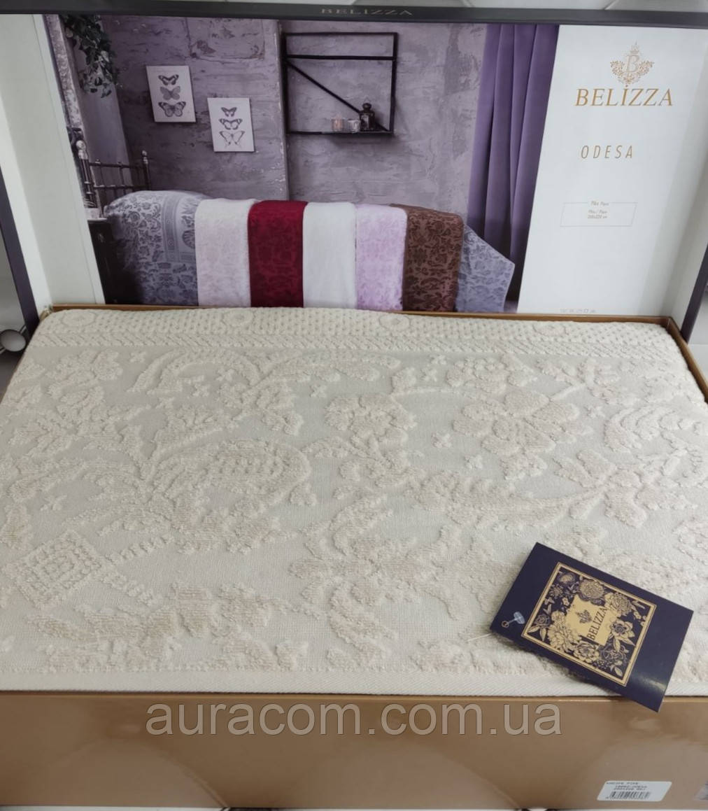 Бежева махрове простирадло - покривало, Belizza, Туреччина, фото 1