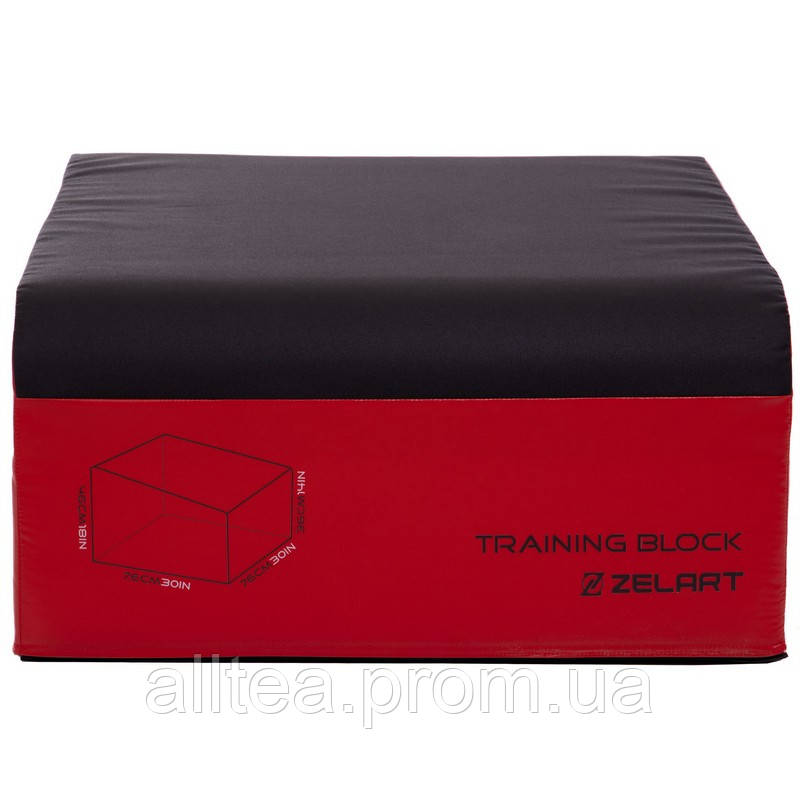 Бокс плиометрический мягкий трапеция Zelart Plyo box FI-3632 1шт 76-76-36/46 см красный-черный at - фото 2 - id-p2181786971