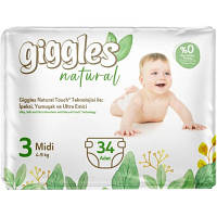 Подгузники Giggles Natural 3 Midi 4-9 кг 34 шт (8680131206391)