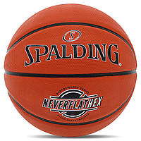 Мяч баскетбольный резиновый SPALDING NEVERFLAT HEX 84440Y №7 оранжевый at