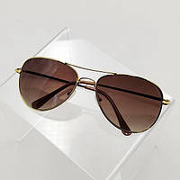 Окуляри сонцезахисні коричневий пластик оправа колір золото  32_1_54a2