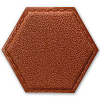 Декоративний самоклеючий шестикутник під шкіру коричневий 200x230мм SW-00000743