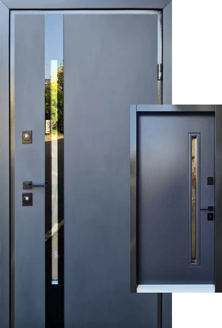 Вхідні двері STRAJ LUX Slim S Антрацит, вуличні (Страж серія Пруф)