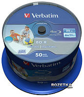 Диски Verbatim BD-R SL 25GB 6X WIDE PRINTABLE 50pcs 43812