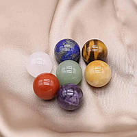 Набор камней «7 чакр» шарики 16 мм в мешочке.
