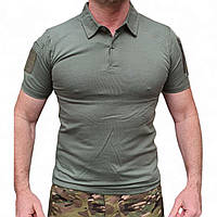 Форменна футболка поло олива COMBAT Tactical з липучками під шеврони