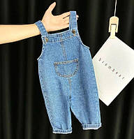 Дитячий джинсовий комбінезон для хлопчика і дівчинки синій 110