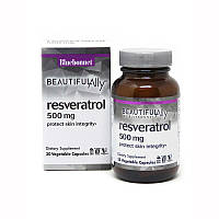 Натуральная добавка Bluebonnet Resveratrol 500 mg, 30 вегакапсул - Beautiful Ally DS