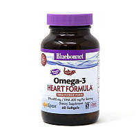 Жирные кислоты Bluebonnet Omega 3 Heart Formula, 60 капсул DS