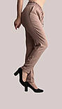 Літні штани жіночі великого розміру Жіночі штани прямі на літо бежеві, фото 2