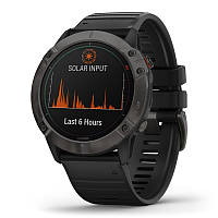 Спортивний годинник Garmin Fenix 6X Pro Solar Titanium Carbon Grey DLC with Black Band (010-02157-21/26)