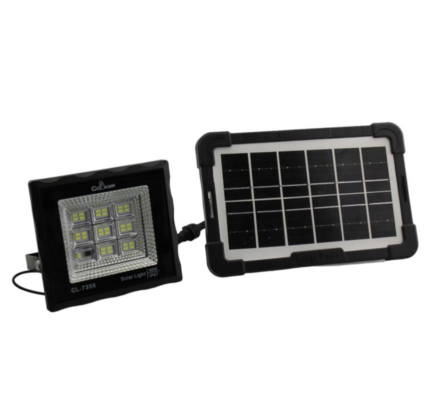 Прожектор акумуляторний CcLamp CL-7355 із сонячною панеллю 9120, фото 1