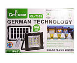 Прожектор акумуляторний CcLamp CL-7355 із сонячною панеллю 9120, фото 4