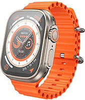 Умные смарт часы Hoco Y12 ULTRA bluetooth с шагомером пульсометром счетчик калорий спорт режимы Оранжевый