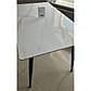 Стіл кераміка під білий мармур King 140х80 см глянсовий із чорними металевими ніжками для кухні, фото 5
