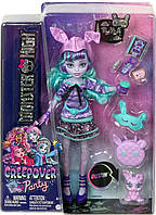 Кукла Монстер Хай Твайла с кроликом Пижамная вечеринка Monster High Twyla Doll с аксессуарами Оригинал