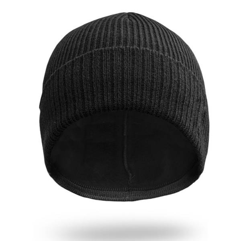 Комплект шапка в'язана + балаклава на фіксаторах + флісові рукавиці чорні ВТН - фото 2 - id-p2181835457