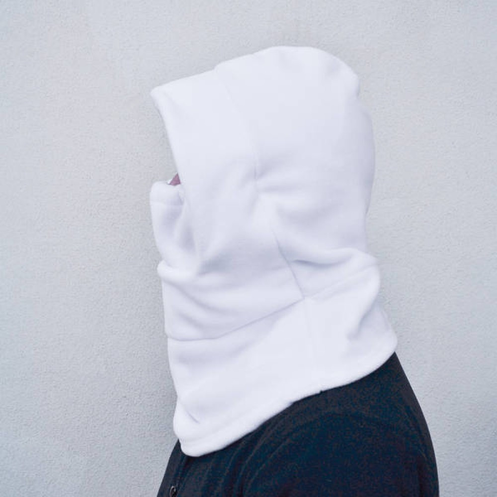 Балаклава флісова з регульованою маскою +флісова шапка колір білий ВТН - фото 3 - id-p2181835458