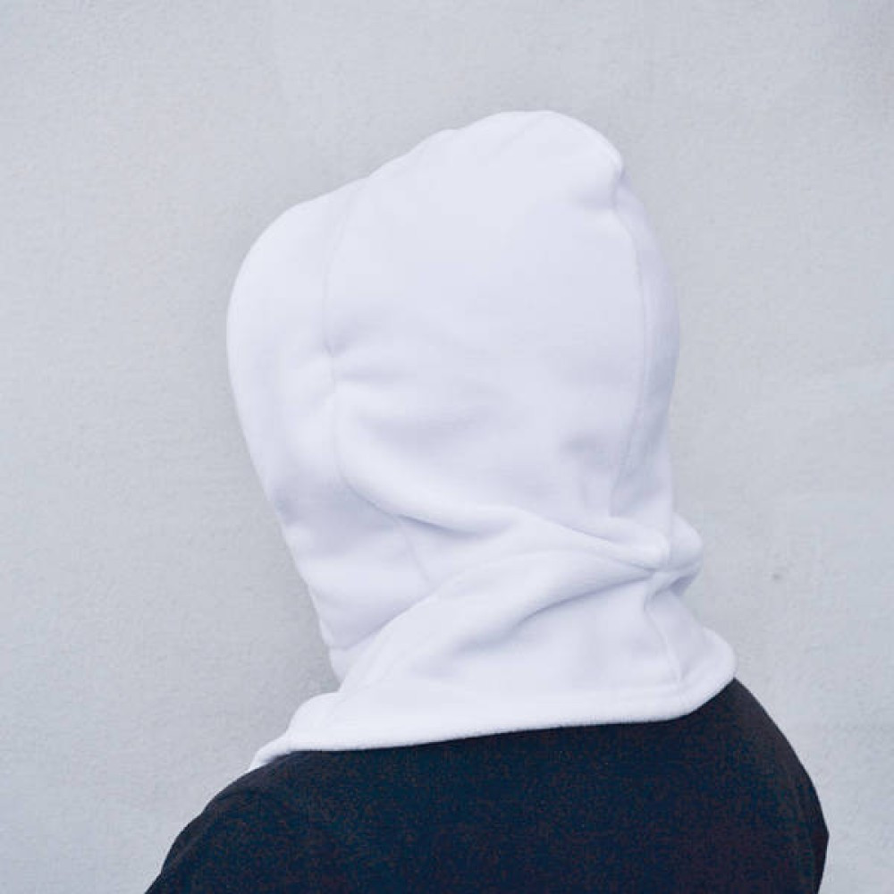 Балаклава флісова з регульованою маскою +флісова шапка колір білий ВТН - фото 4 - id-p2181835458