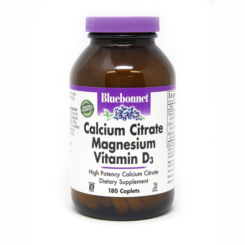 Витамины и минералы Bluebonnet Calcium Citrate Magnesium Vitamin D3, 180 каплет CN3957 VH - фото 1 - id-p2181835074