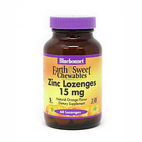 Витамины и минералы Bluebonnet Earth Sweet Chewables Zinc, 60 жевательных таблеток - апельсин CN6490 VH