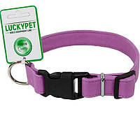 Ошейник кожаный двойной пластиковая фурнитура Lucky Pet 1.6 25-35 Фиолетовый (4820224217819) GT, код: 7998433